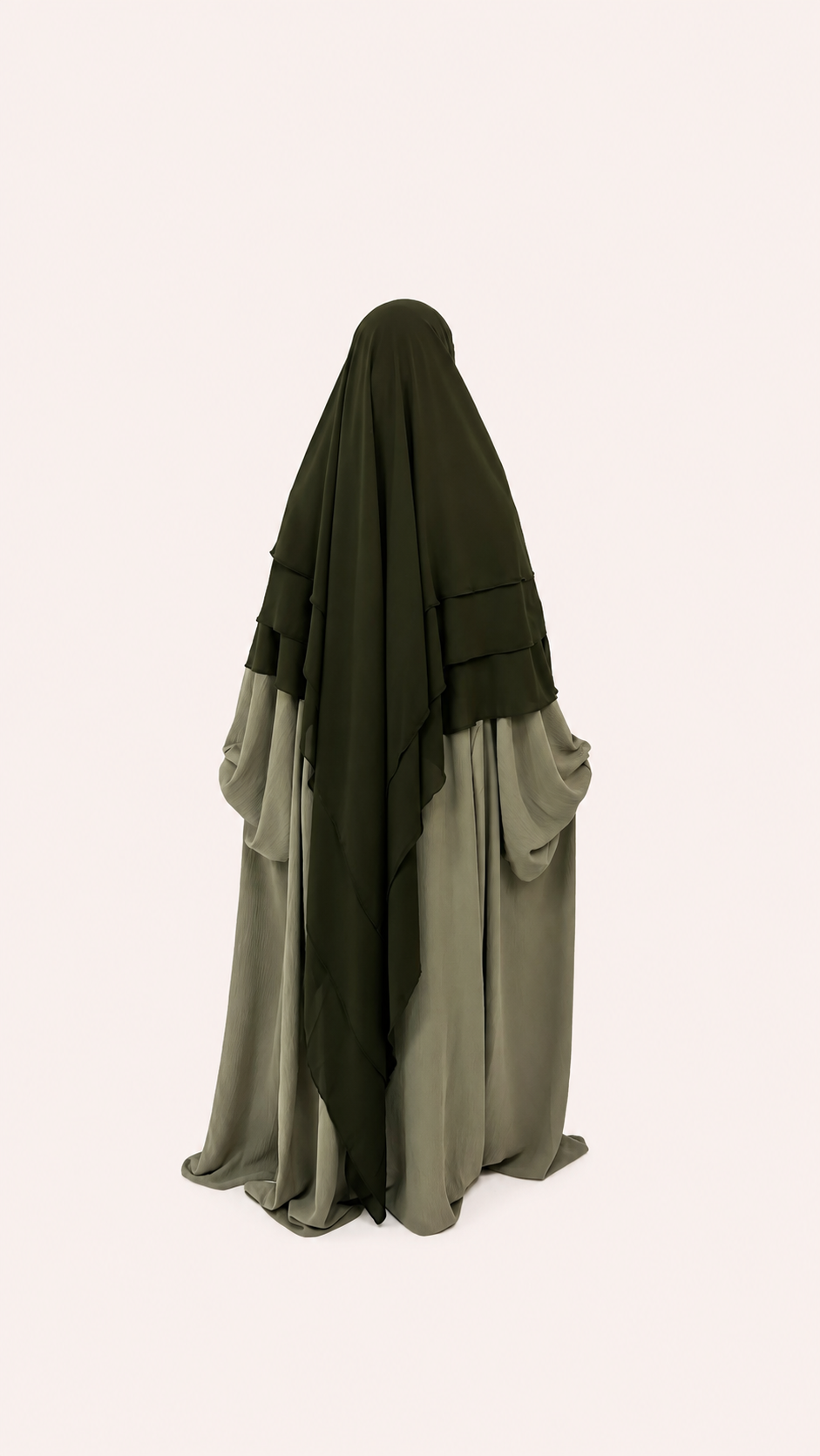 Classic Chiffon Khimar – Armeegrün